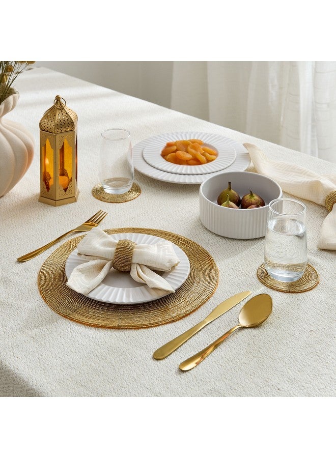 Home Box Blaze 4-Piece Beaded Napkin Rings Set 5 X 5 Cm  - Image 4