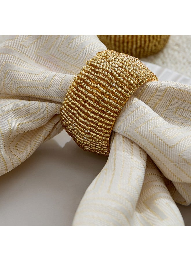 Home Box Blaze 4-Piece Beaded Napkin Rings Set 5 X 5 Cm  - Image 3