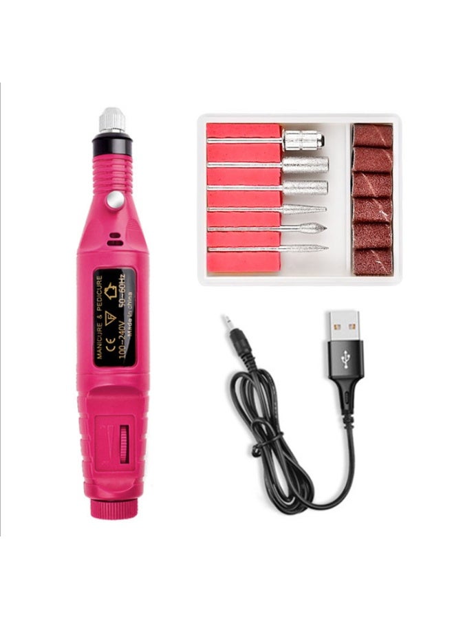 Nail Drill Electric File: Professional for Acrylic Gel Dip Powder Nails Portable Nail Drill Machine Kit for Manicure Pedicure Nail Set with Everything Rechargeable Lightweight - Image 1
