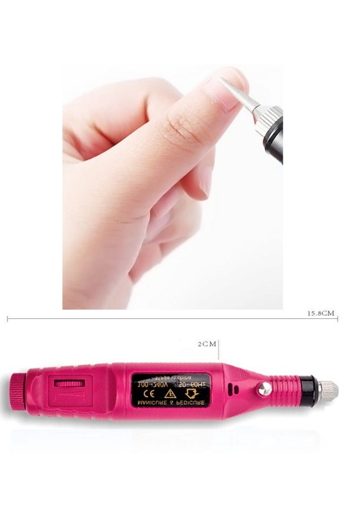 Nail Drill Electric File: Professional for Acrylic Gel Dip Powder Nails Portable Nail Drill Machine Kit for Manicure Pedicure Nail Set with Everything Rechargeable Lightweight - Image 2