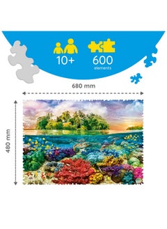 Trefl Tropical Island 600 Piece Jigsaw Puzzle Crazy Shapes Print, Diy Puzzle, Creative Fun, Classic Puzzle For Adults And Children From 10 Years Old  - Image 5