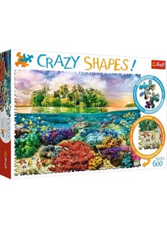 Trefl Tropical Island 600 Piece Jigsaw Puzzle Crazy Shapes Print, Diy Puzzle, Creative Fun, Classic Puzzle For Adults And Children From 10 Years Old  - Image 1