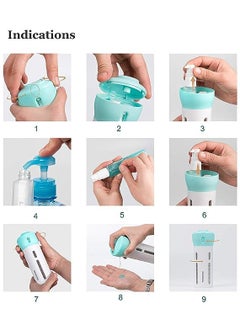 PAVITYAKSH PAVITYAKSH Travel Bottle 4 in 1 Travel Dispenser Shampoo Shower Gel Empty Bottle Set Pressing Hand Sanitizer Bottle Refillable Travel Sub-Bottle Liquid Lotion Cream Container Set  - Image 2