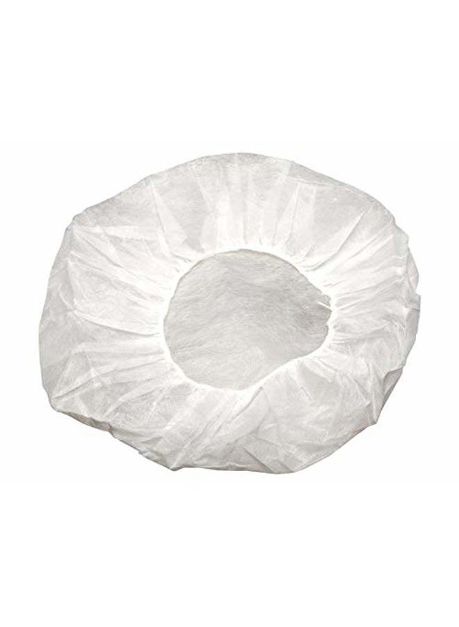 LIFESOFT Disposable Caps Hair Nets, Salon Spa Food Service 100 Pack 21" White - Image 1