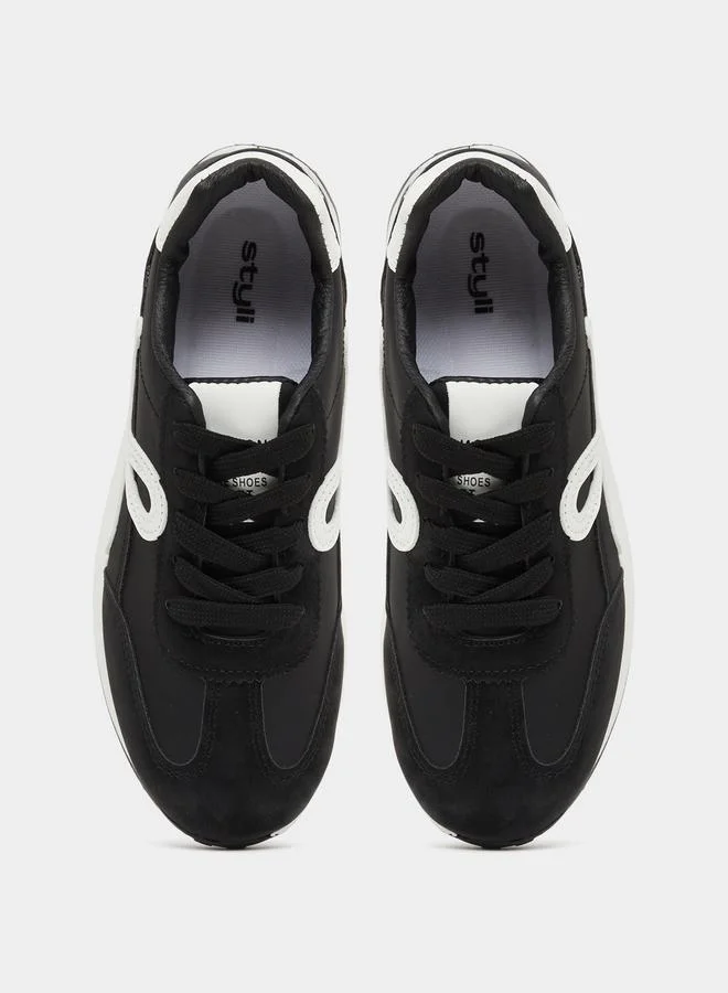 Styli Paneled Retro Sneaker
