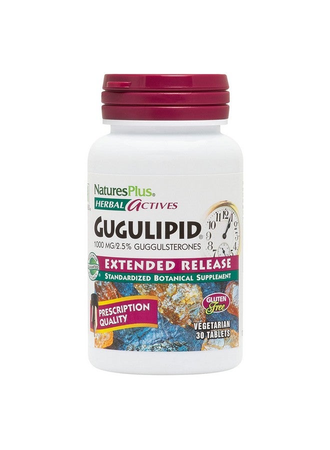 Nature's Plus Naturesplus Herbal Actives Gugulipid Extended Release 1000 Mg 2.5% Guggulsterones 30 Vegan Tablets Ayurvedic Botanical Supplement Vegetarian Gluten Free 30 Servings - Image 1