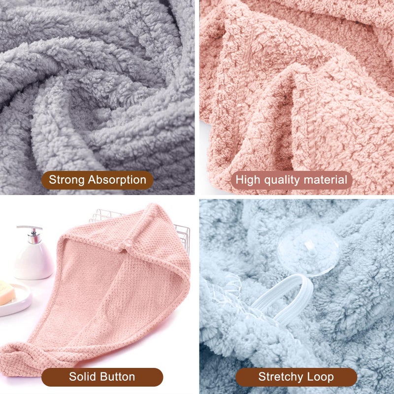 Kldnkig Microfiber Hair Towel for Women: Ideal Christmas Stocking Stuffer for Women, Teen Girls, and Children 3 Pack Drying Wrap Towels Designed for Curly Hair, Anti-Frizz Hair Care Accessory - Image 4