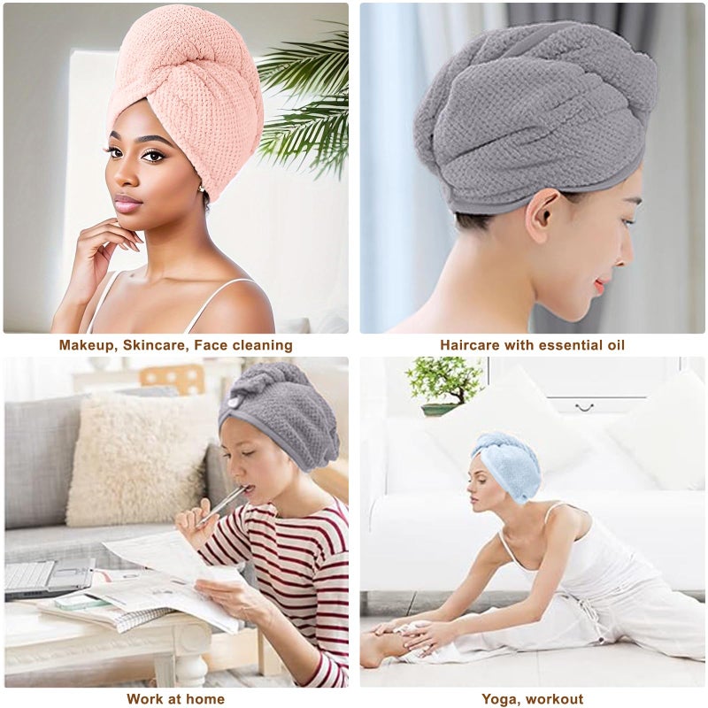 Kldnkig Microfiber Hair Towel for Women: Ideal Christmas Stocking Stuffer for Women, Teen Girls, and Children 3 Pack Drying Wrap Towels Designed for Curly Hair, Anti-Frizz Hair Care Accessory - Image 3