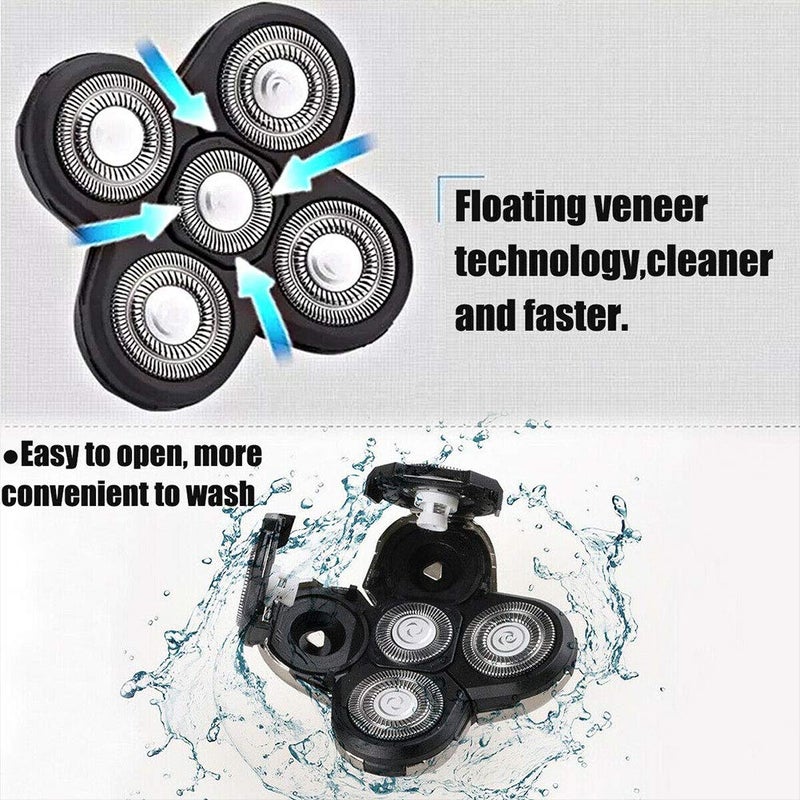 HONUTIGE Replacement Shaver Head Blade,5 Heads Beard Replacement Blade,Universal Easy Install Electric Razor Shaver Head for Head and Face - Image 5