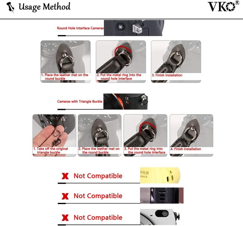 VKO Vintage Camera Neck Strap,Nylon Rope Camera Shoulder Straps for Photographers Film DSLR - Image 2