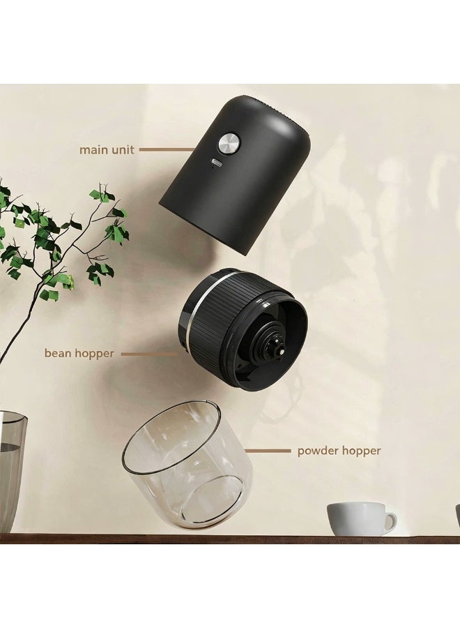Rechargeable Electric Coffee Grinder with Adjustable Grind Settings, Portable USB-C Coffee Bean Grinder with Transparent Chamber for Home Office Travel - Image 3