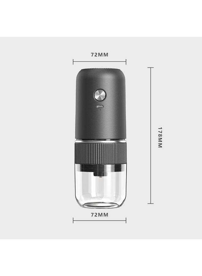 Rechargeable Electric Coffee Grinder with Adjustable Grind Settings, Portable USB-C Coffee Bean Grinder with Transparent Chamber for Home Office Travel - Image 2