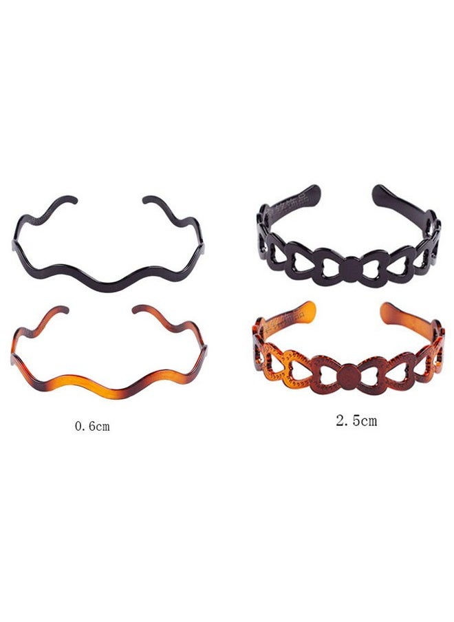 Suoirblss Plastic Tooth Hair Comb Headband Hard Headbands Ribbon Hairband Women Men Hair Accessory (Style04)  - Image 2