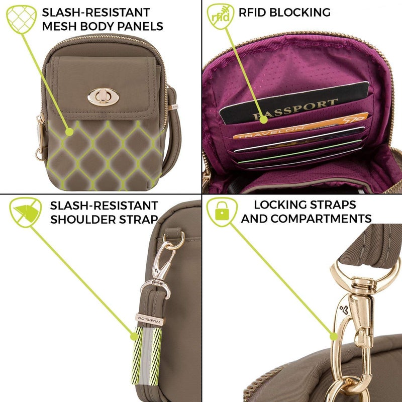 Travelon Anti-Theft Tailored Crossbody Phone Pouch - Image 5