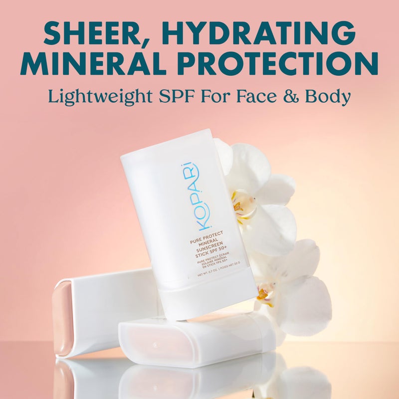 Kopari كوباري بيور بروتيكت واقي شمس معدني 100% عصا SPF 50+ أكسيد الزنك الشفاف للوجه والجسم مع زيت الأركان المرطب، زبدة الشيا، لمسة خفيفة، سهل الحمل، لإعادة التطبيق بسهولة - Image 2