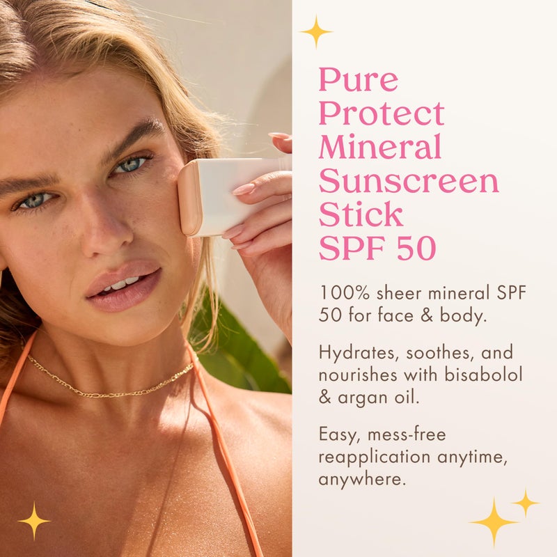 Kopari كوباري بيور بروتيكت واقي شمس معدني 100% عصا SPF 50+ أكسيد الزنك الشفاف للوجه والجسم مع زيت الأركان المرطب، زبدة الشيا، لمسة خفيفة، سهل الحمل، لإعادة التطبيق بسهولة - Image 3