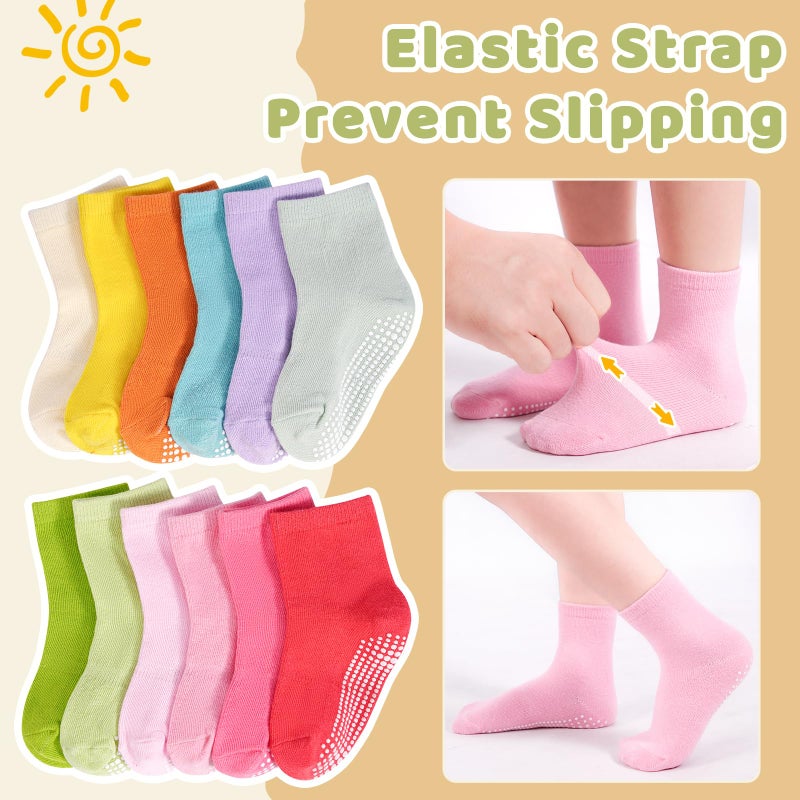 HYCLES Non-Slip Toddler Socks, Girl Grip Socks for 1-3T Kids Girls Boys Toddler Sock with Grippers - Image 3