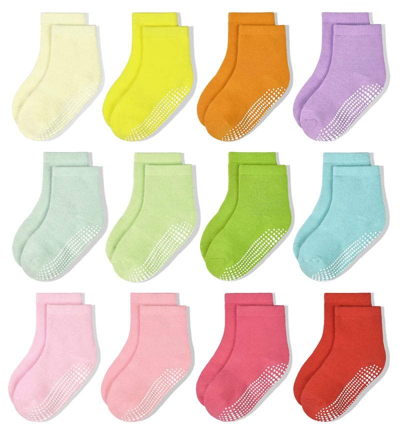 HYCLES Non-Slip Toddler Socks, Girl Grip Socks for 1-3T Kids Girls Boys Toddler Sock with Grippers - Image 1