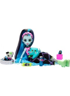 MONSTER HIGH Doll Frankie Stein Creepover Party Set With Pet Dog Watzie Sleepover Clothes And Accessories  - Image 5
