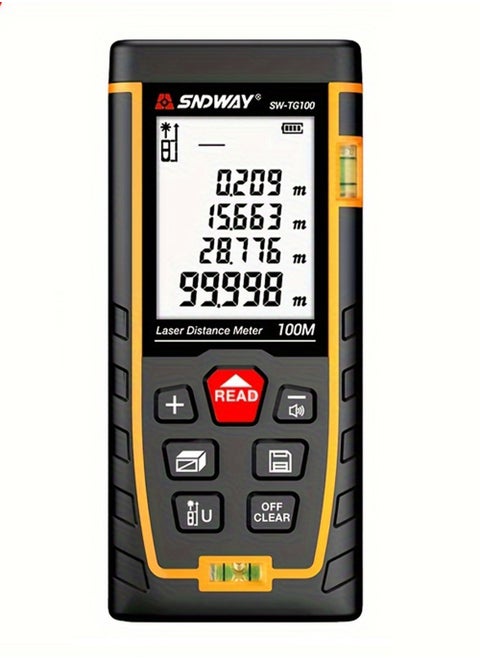 Laser Measure 100M, Ft/in/M Unit Switch Digital Laser Tape Measure with Bubble Level Laser Measurement Tool, LCD Backlit Laser Distance Measure Pythagorean Mode Area and Volume Measuring