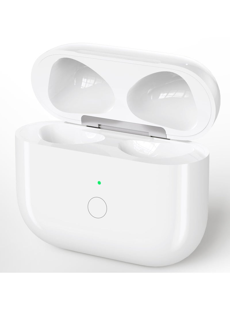 حافظة شحن لاسلكية لسماعات AirPods الجيل الثالث، حافظة شحن بديلة بمنفذ Lightning، وبطارية مدمجة بقوة 620 مللي أمبير في الساعة وزر مزامنة الاقتران عبر البلوتوث - Image 1