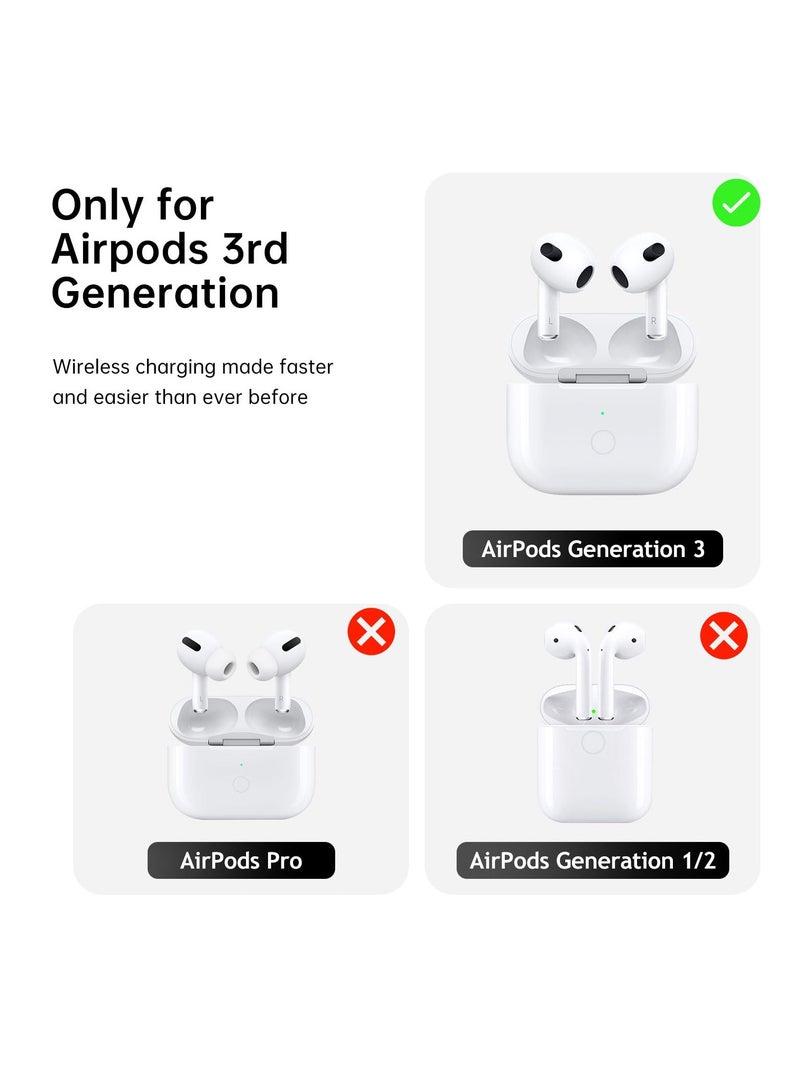 حافظة شحن لاسلكية لسماعات AirPods الجيل الثالث، حافظة شحن بديلة بمنفذ Lightning، وبطارية مدمجة بقوة 620 مللي أمبير في الساعة وزر مزامنة الاقتران عبر البلوتوث - Image 3