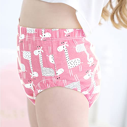 U0U Baby Girls'4 Pack Cotton Training Pants Toddler Potty Training Underwear for Boys and Girls Pink 3T - Image 4