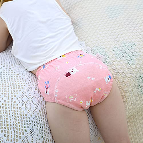 U0U Baby Girls'4 Pack Cotton Training Pants Toddler Potty Training Underwear for Boys and Girls Pink 3T - Image 2