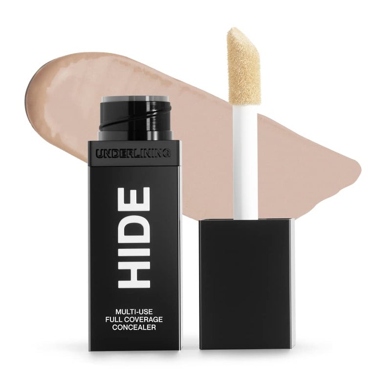 HIDE Liquid Concealer, Medium to Full Coverage Concealer for Blemishes, Under Eye Dark Circles & Scars, Oil Free Concealer, Porcelain (See Shade Finder), 0.5 fl oz - Image 1