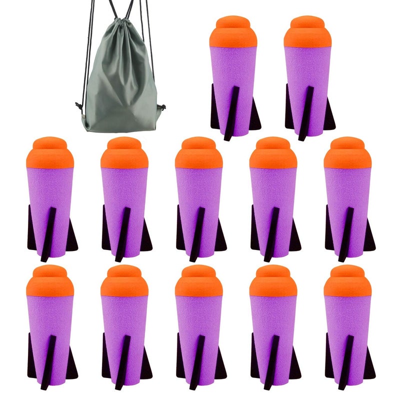 Ruibytree Mega Missile Refill for Nerf NStrike Elite Series 12 Packs Compatible Darts Mega Missile Refill Bullets Foam Rockets for Nerf Party Purple - Image 2