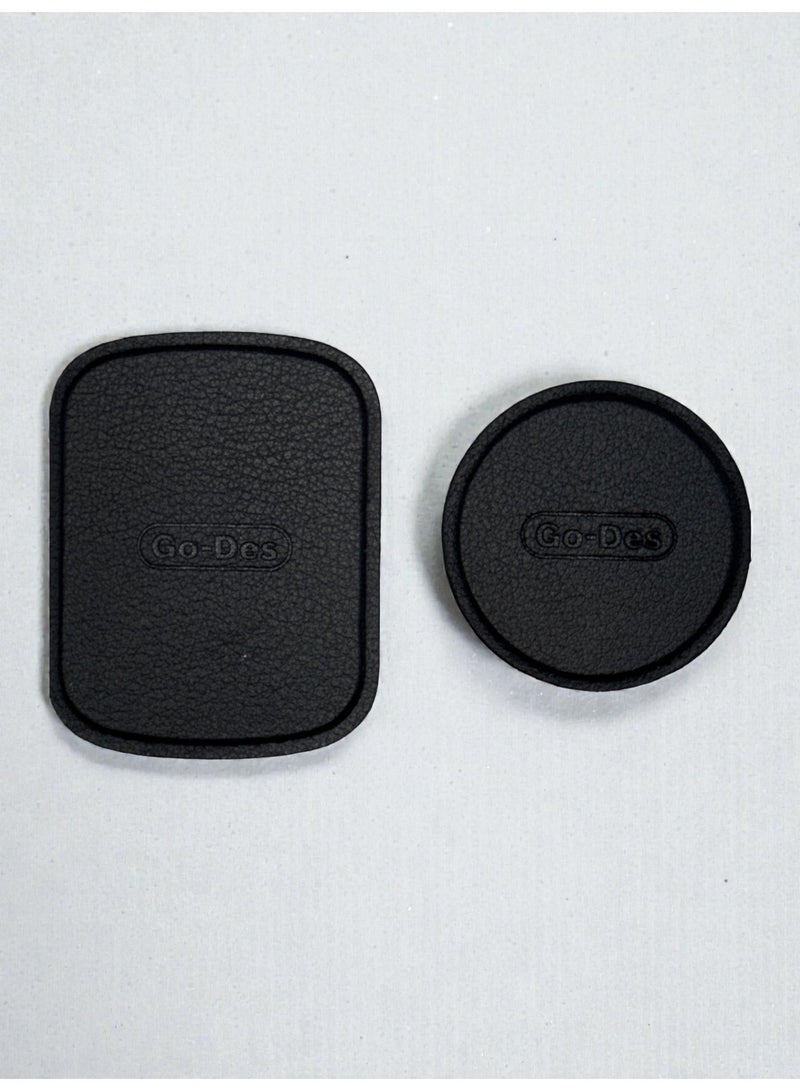 Go-Des 2-in-1 Leather Magnetic Plate – Strong Universal Magnetic Phone Mount Plate for Car Holders with 3M Adhesive - Image 3