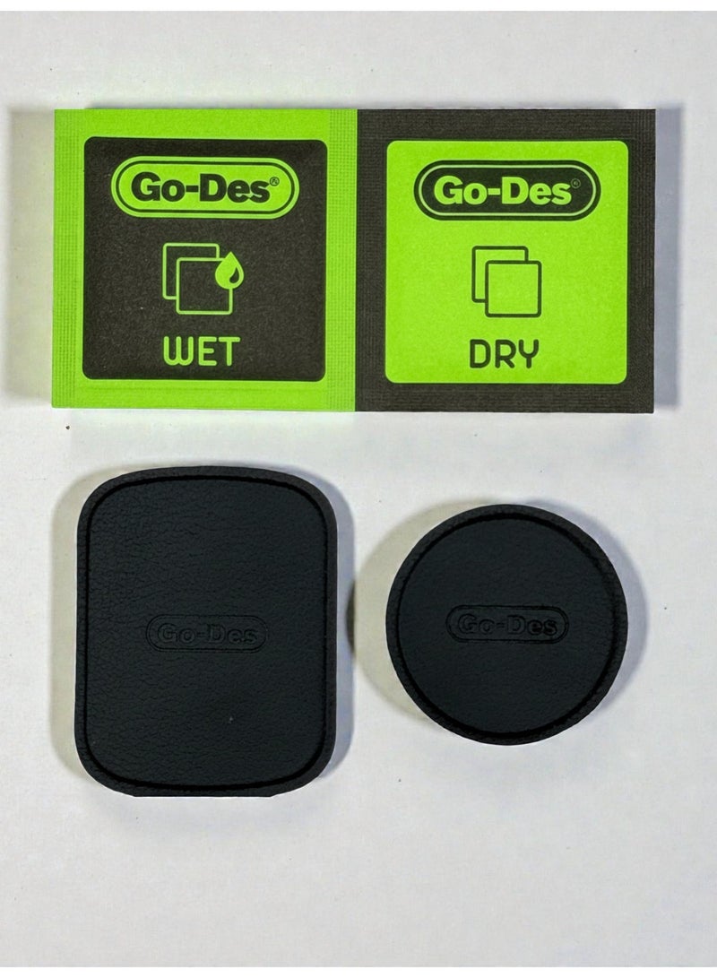 Go-Des 2-in-1 Leather Magnetic Plate – Strong Universal Magnetic Phone Mount Plate for Car Holders with 3M Adhesive - Image 2