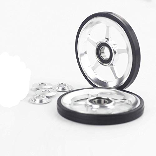 ACEOFFIX 2pcs Alloy Easy Wheels Easywheel for Brompton Folding Bike Dino Kiddo(Silver - Image 2