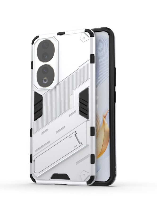 Generic - Punk Armor 2 in 1 PC Tpu Shockproof Phone Case with Invisible Holder For Honor 90 (White) - Image 1