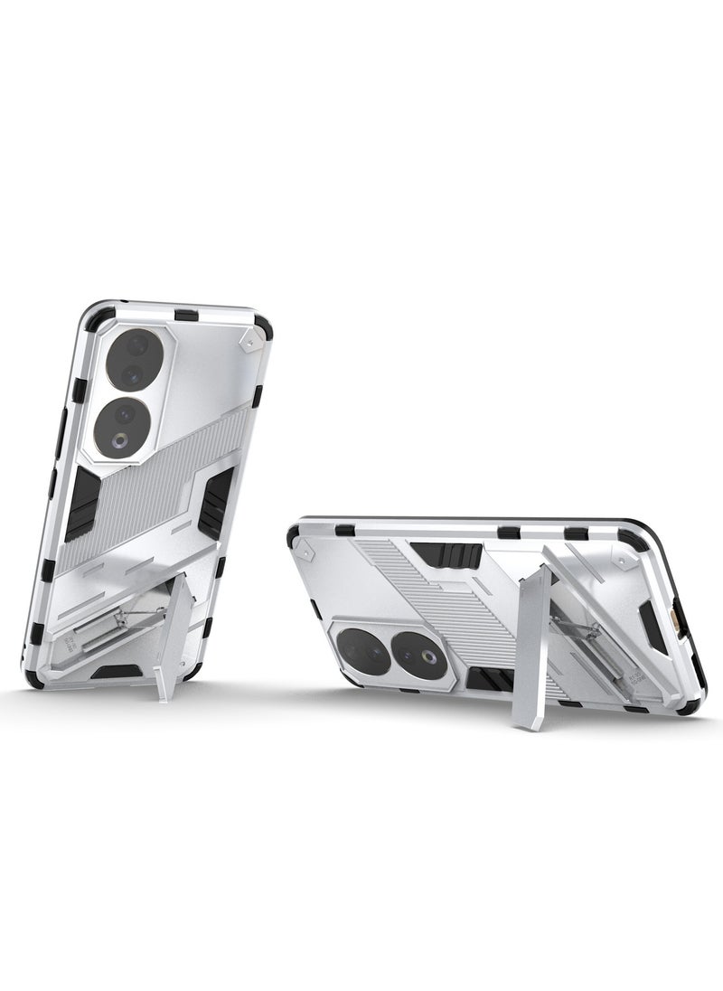 Generic - Punk Armor 2 in 1 PC Tpu Shockproof Phone Case with Invisible Holder For Honor 90 (White) - Image 1