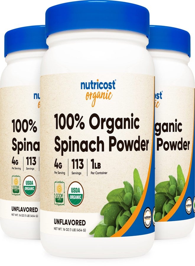 Nutricost Pure Spinach Powder 1LB (3 Pack) - Image 1