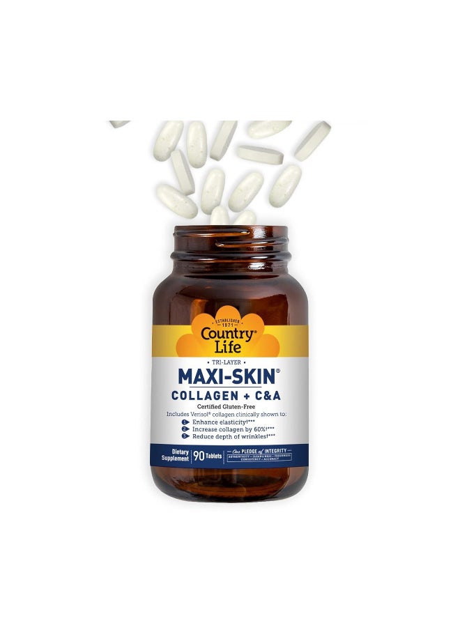 Country Life - Tri Layer Maxi-Skin Collagen Plus C&A 90 Tablets - Image 1
