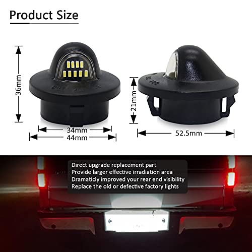 Bestview LED License Plate Lights Assembly Compatible with F150 F250 F350 F450 F550 Superduty Ranger Explorer Bronco Excursion Expedition Pickup Truck, Powered by 9-SMD White LED 6500K White - Image 5