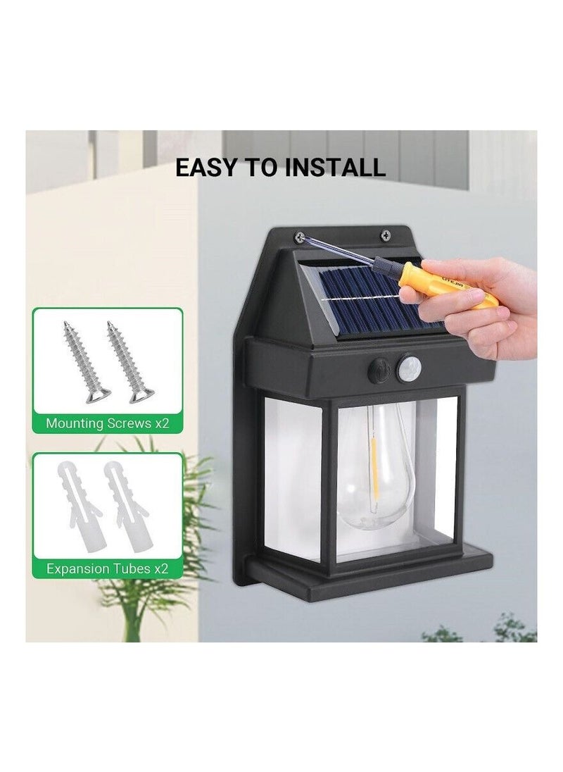 ARNOTEC - Retro Solar Wall Lamp Fence Lamp Motion Sensor Tungsten Filament Courtyard Lamp - Image 1