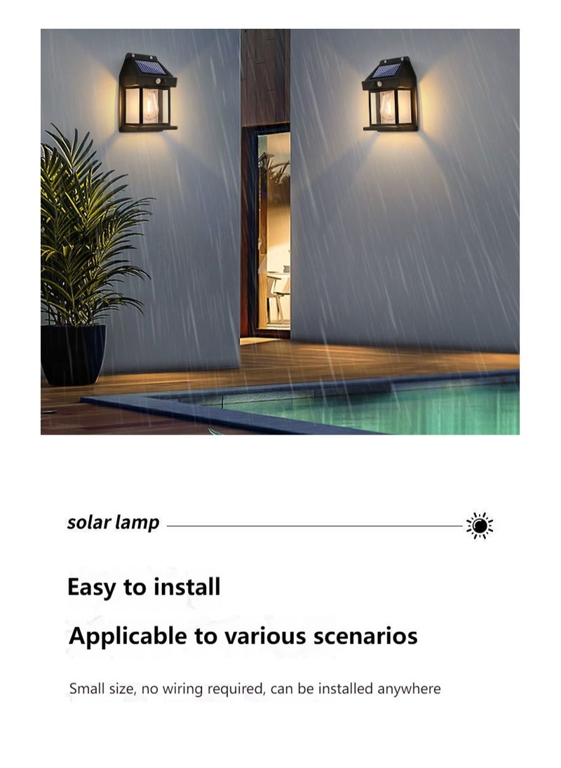 ARNOTEC - Retro Solar Wall Lamp Fence Lamp Motion Sensor Tungsten Filament Courtyard Lamp - Image 1