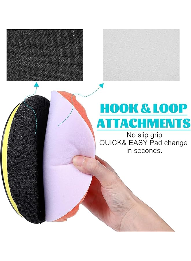 إيروريكس مجموعة وسادات تلميع إسفنجية مركبة لتلميع السيارات وسادات تلميع لتلميع السيارات وصنفرة وتشميع وقطع 7 - Image 2