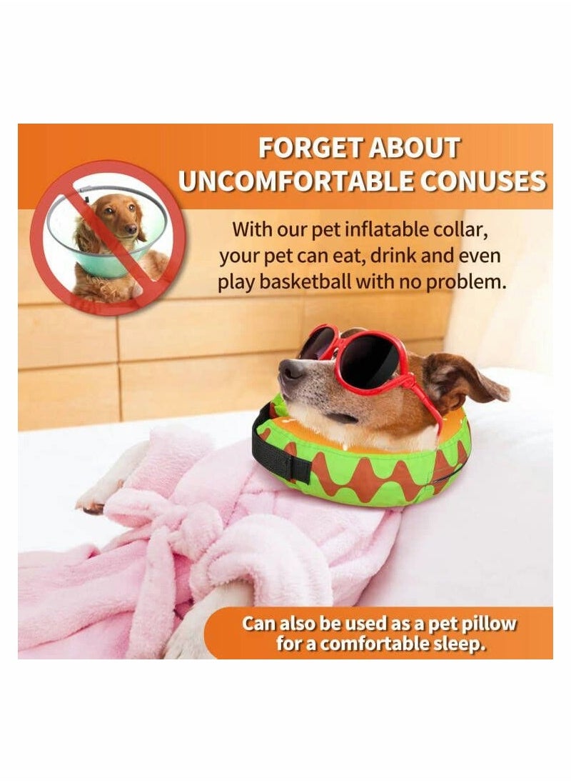 SYOSI - Protective Inflatable Dog Recovery Cone Collar for Smal Medium Large Dog, Soft E-Collar Dog Donut Cone Alternative After Surgery for Dogs Cats - Prevent from Licking Biting Wound (Small) - Image 1