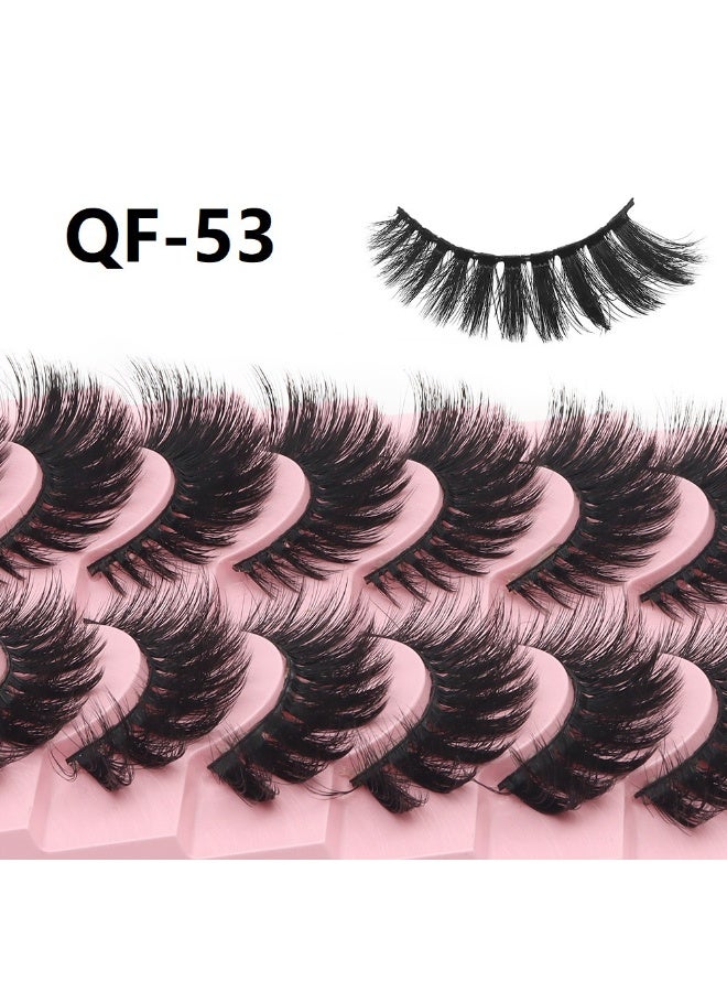 10 أزواج من الرموش الصناعية الكثيفة جدا، ورموش ثلاثية الأبعاد تبدو طبيعية ورموش عين قط ناعمة - Image 5