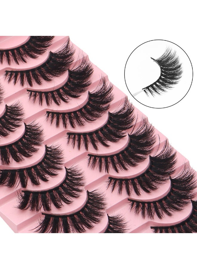 10 أزواج من الرموش الصناعية الكثيفة جدا، ورموش ثلاثية الأبعاد تبدو طبيعية ورموش عين قط ناعمة - Image 3