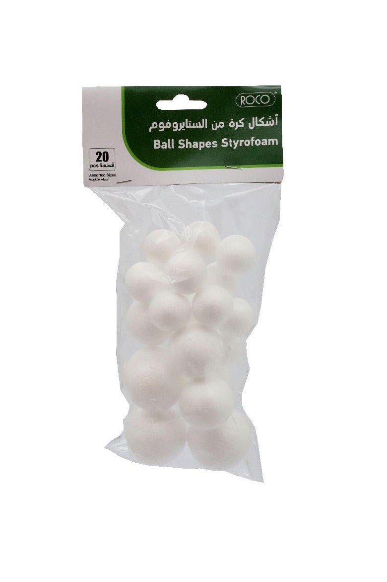 كرات أشكال الستايروفوم 45/35 مم بيضاء