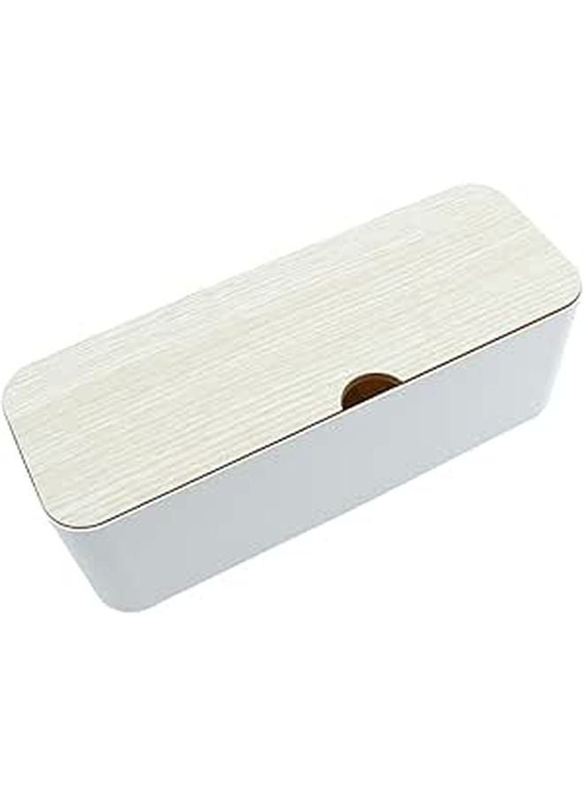 White Cord Storage Strip Organizer Power Cable Wire Management Case Holder - Image 1
