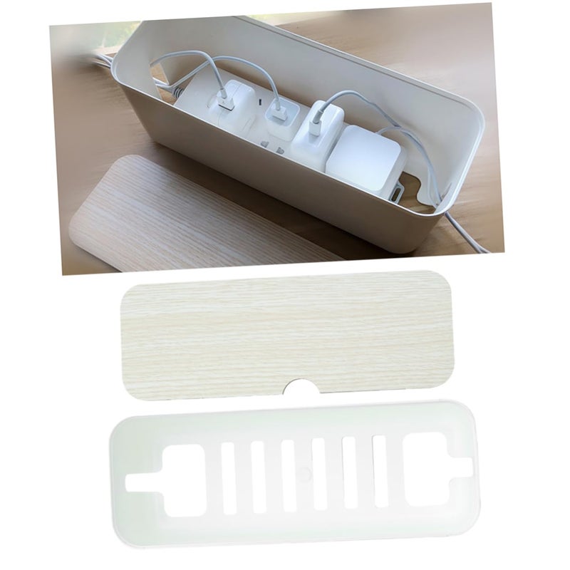 White Cord Storage Strip Organizer Power Cable Wire Management Case Holder - Image 5