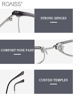 roaiss Blue Light Blocking Glasses Blue Light Filter Computer Reading Gaming TV Phones Browline Eyeglasses Fashion Anti Eyestrain Headache Eyewear for Men Women 54mm  - Image 5