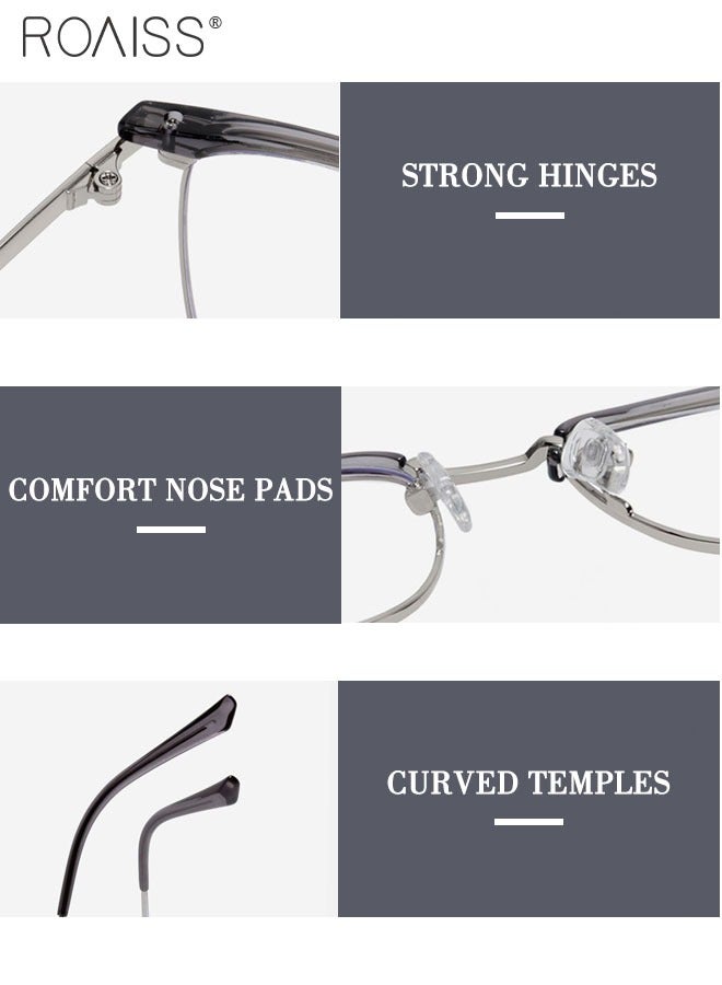 roaiss Blue Light Blocking Glasses Blue Light Filter Computer Reading Gaming TV Phones Browline Eyeglasses Fashion Anti Eyestrain Headache Eyewear for Men Women 54mm  - Image 5