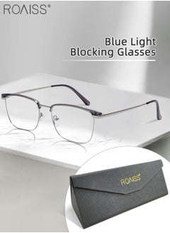 roaiss Blue Light Blocking Glasses Blue Light Filter Computer Reading Gaming TV Phones Browline Eyeglasses Fashion Anti Eyestrain Headache Eyewear for Men Women 54mm  - Image 1